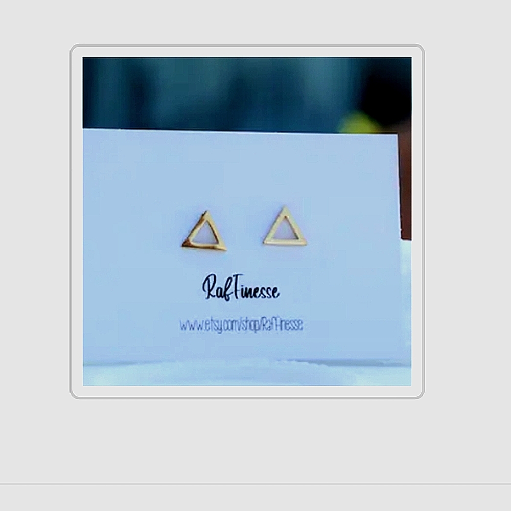 Geometric Gold Triangle Stud Earrings